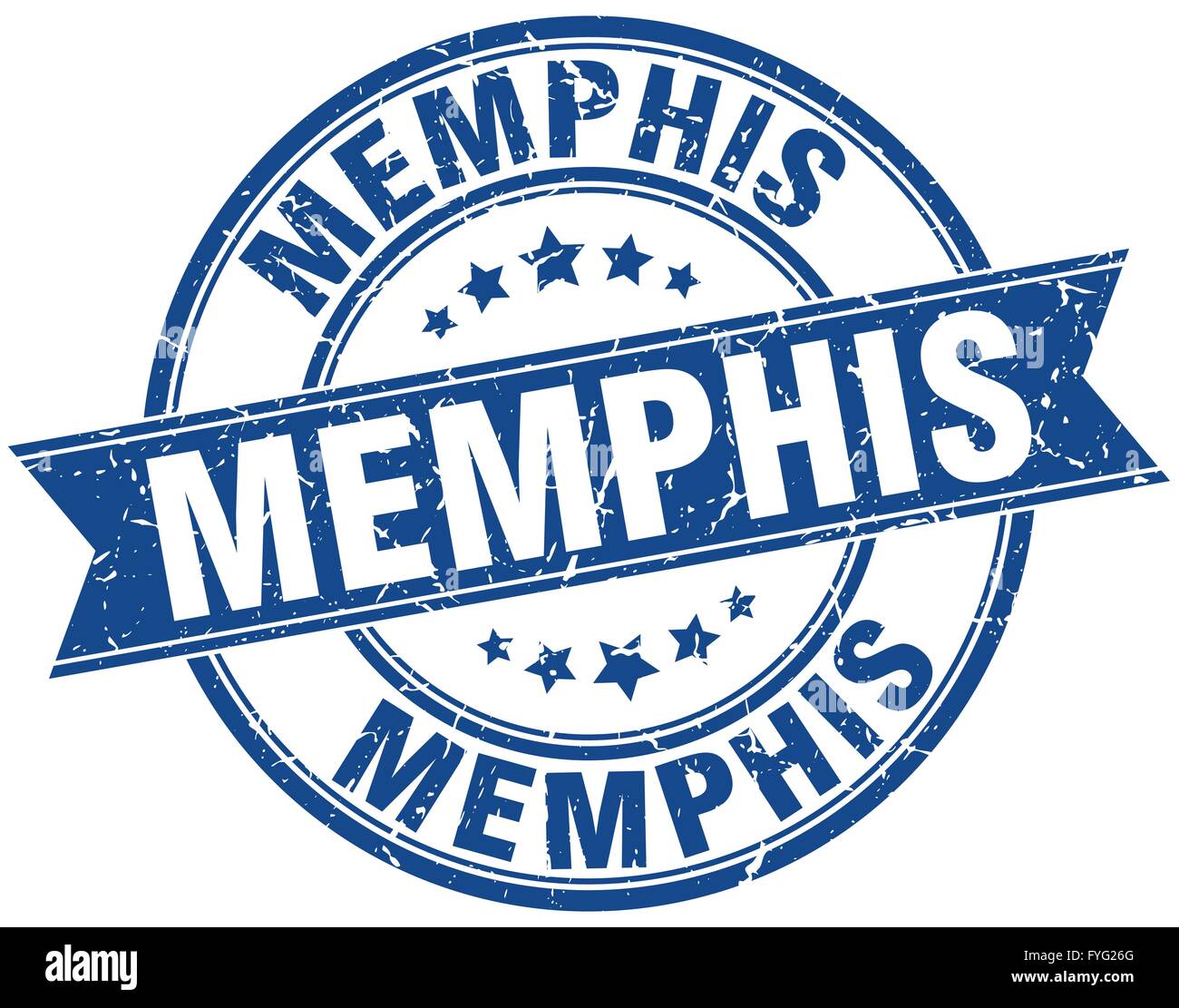 Memphis blue round grunge vintage ribbon stamp Stock Vector Image & Art ...