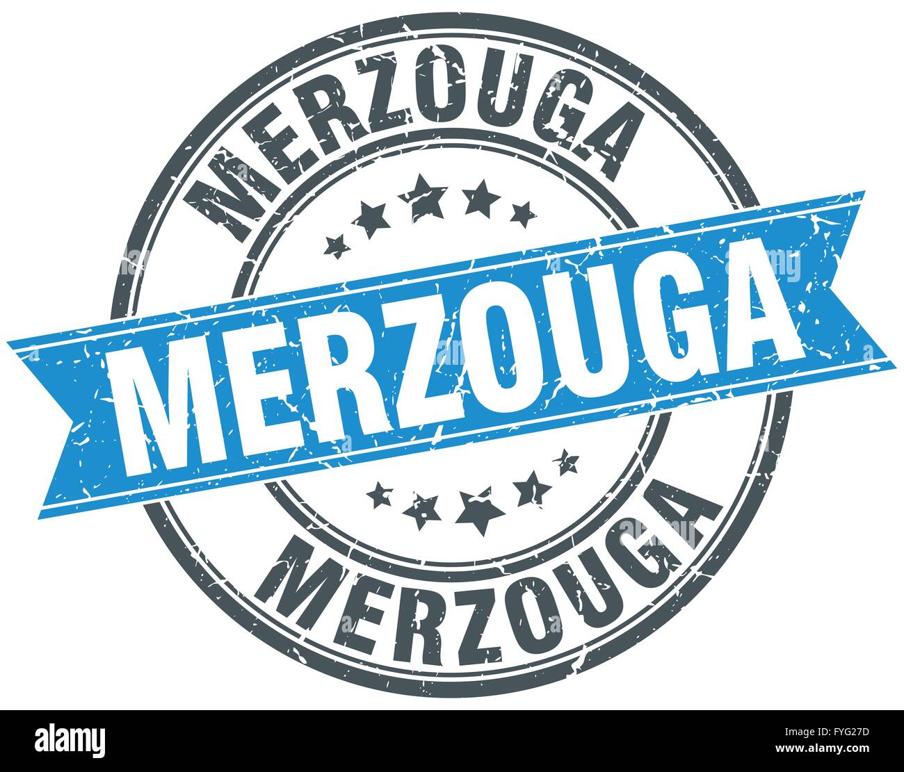 Merzouga blue round grunge vintage ribbon stamp Stock Vector Image ...