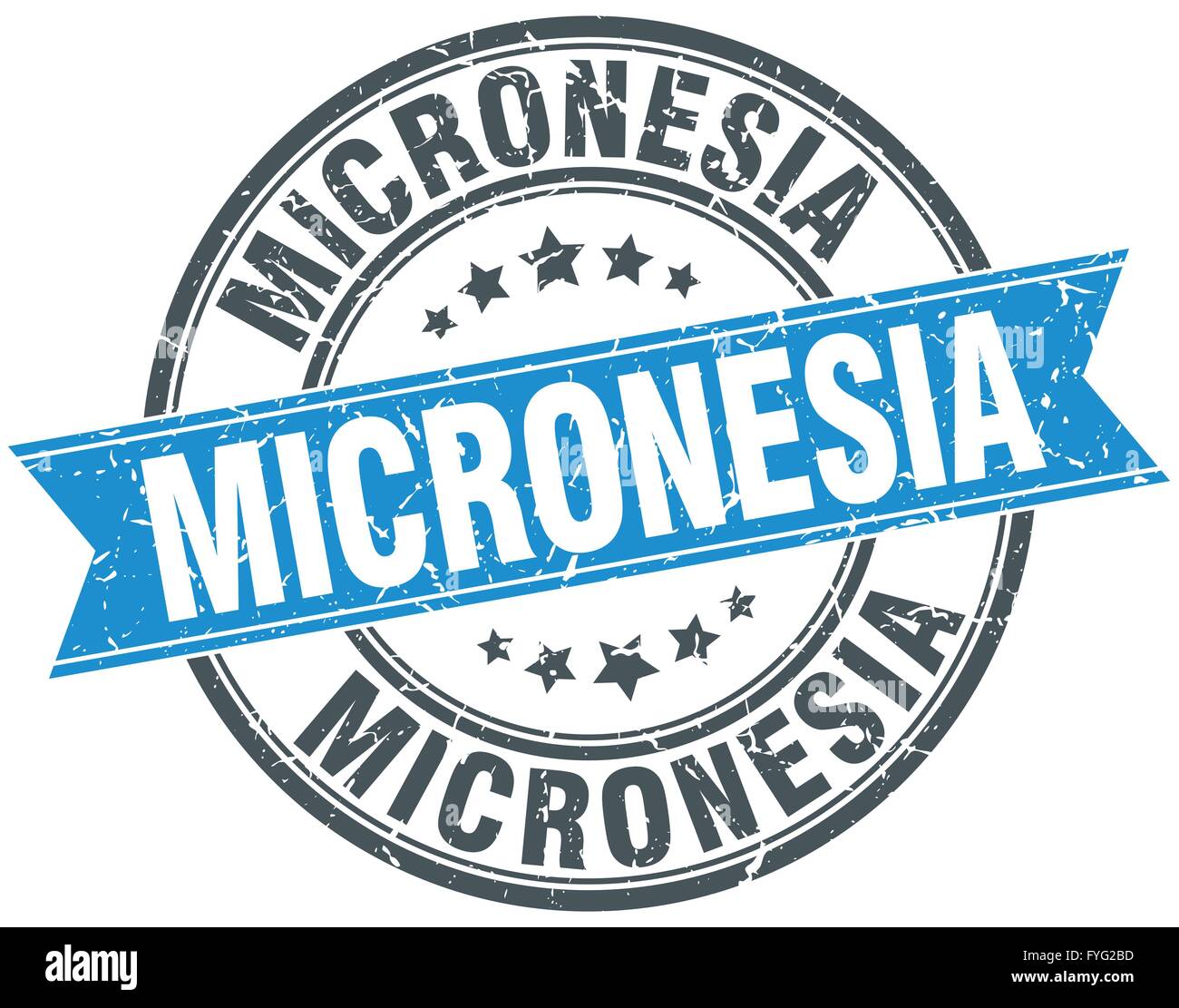 Micronesia blue round grunge vintage ribbon stamp Stock Vector Image ...