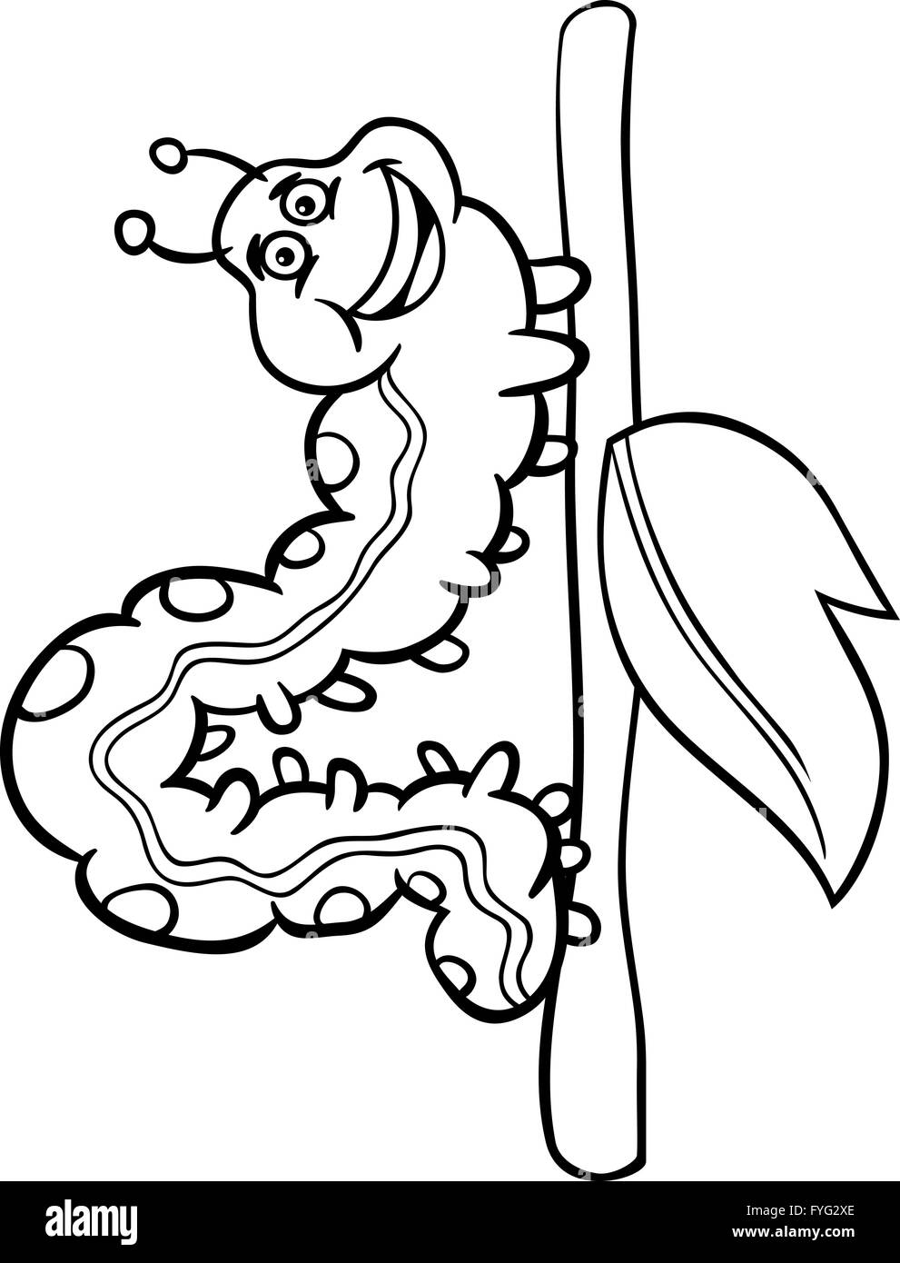 caterpillar insect cartoon for coloring book Stock Photo