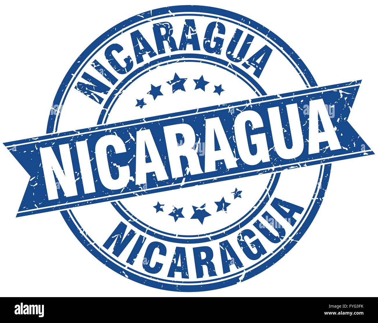 Nicaragua blue round grunge vintage ribbon stamp Stock Vector Image ...