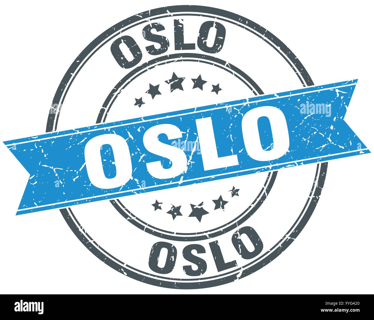 Oslo blue round grunge vintage ribbon stamp Stock Vector Image & Art ...