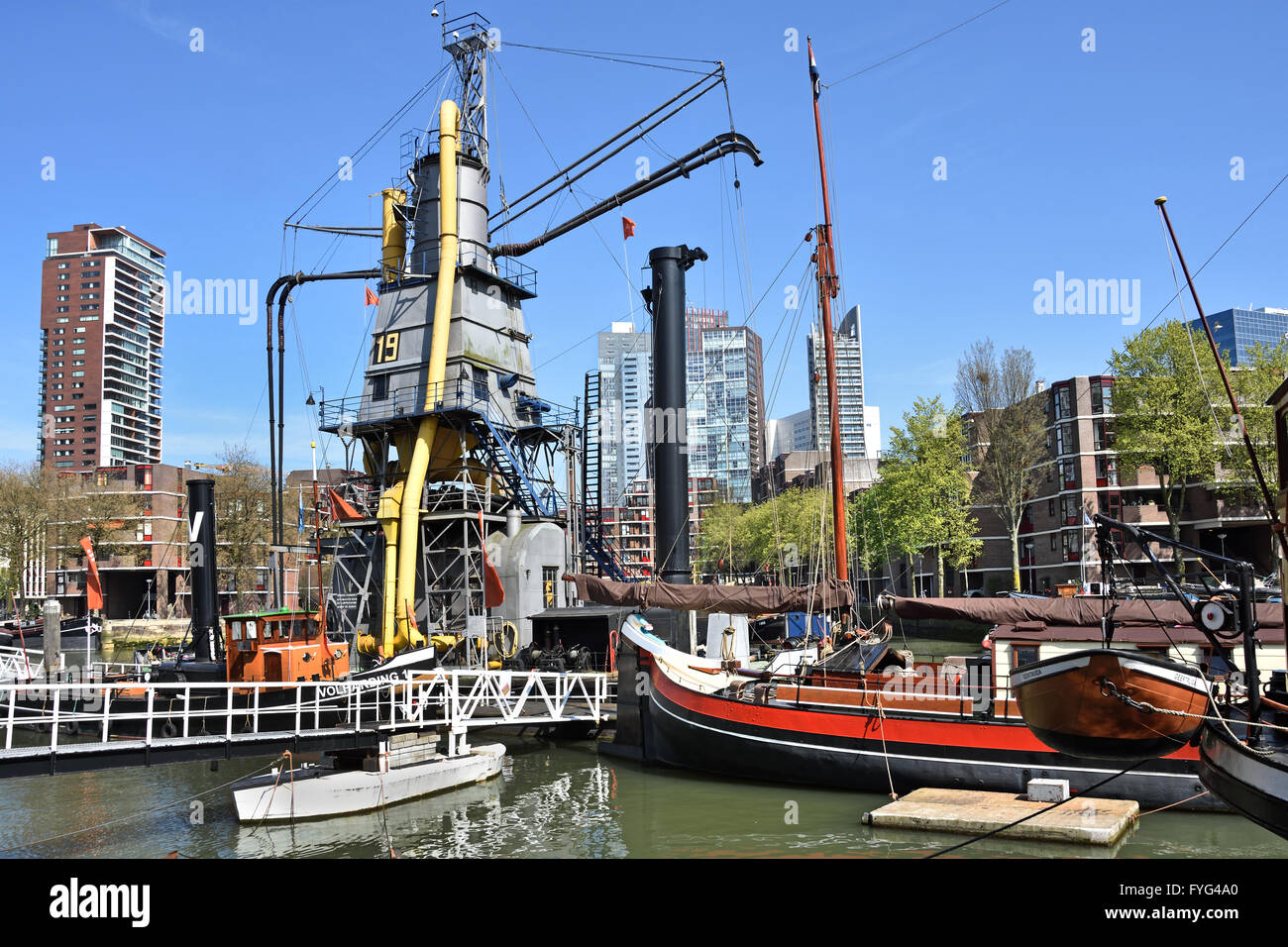 The Maritime Museum ( Leuvehaven ) Rotterdam Netherlands Dutch old Port Harbor Stock Photo