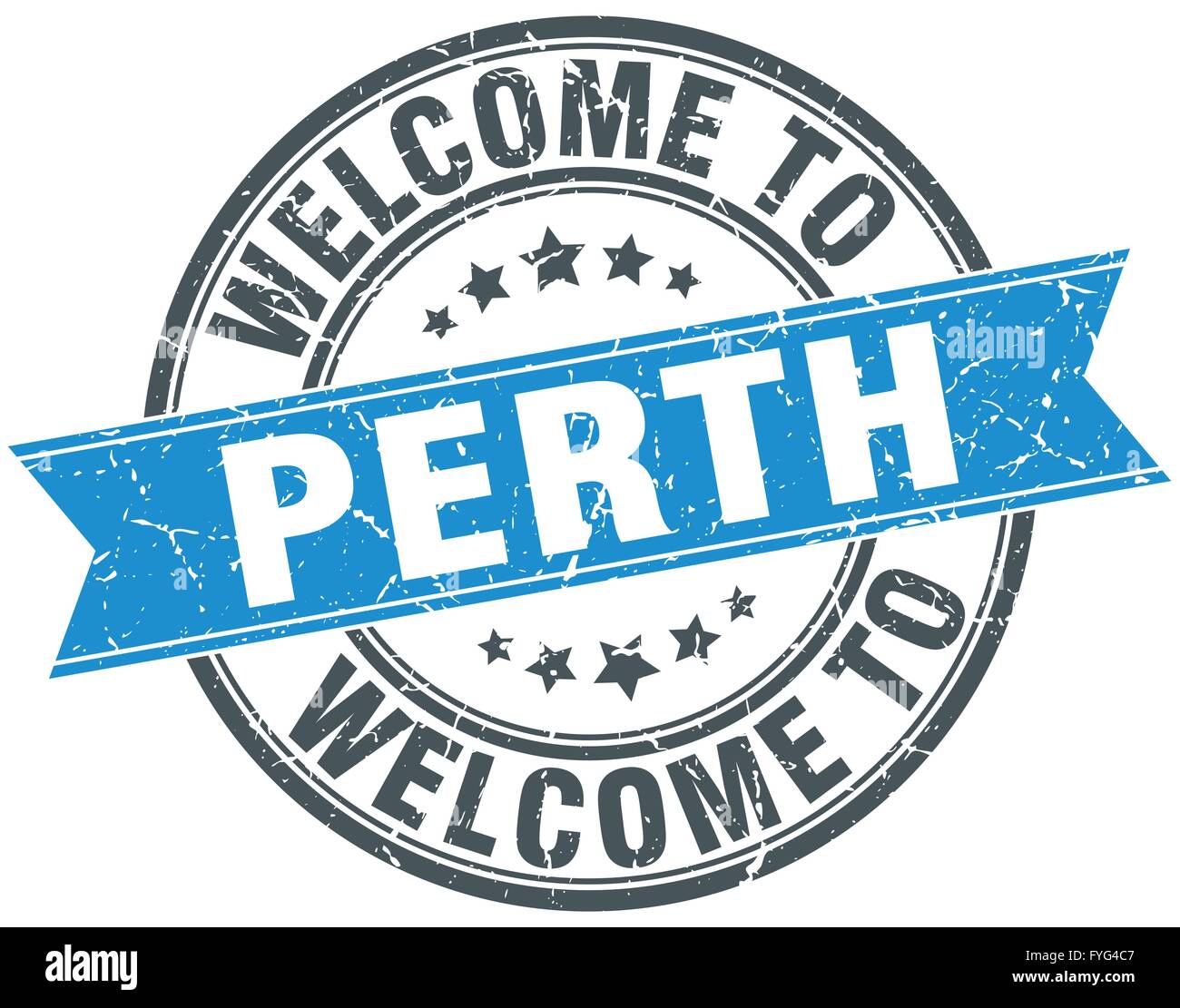 welcome to Perth blue round vintage stamp Stock Vector Image & Art - Alamy
