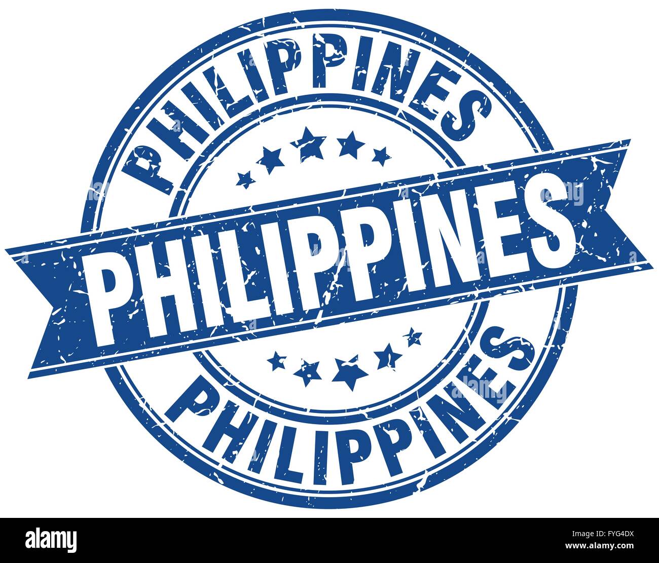 Philippines blue round grunge vintage ribbon stamp Stock Vector Image ...