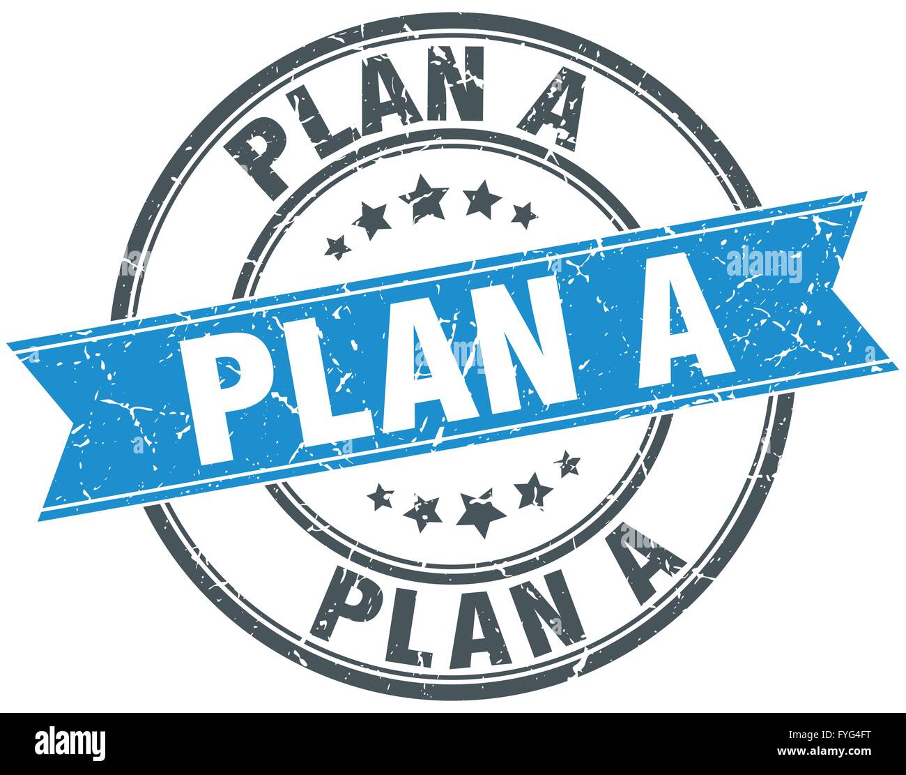 plan a blue round grunge vintage ribbon stamp Stock Vector Image & Art ...