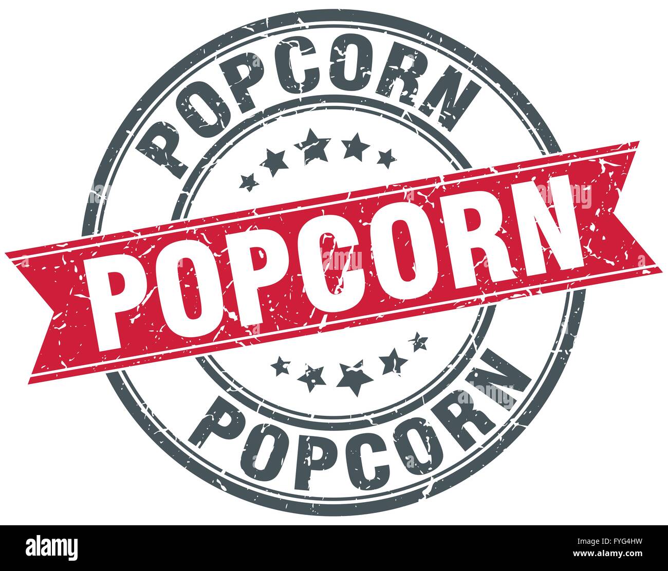 popcorn red round grunge vintage ribbon stamp Stock Vector Image & Art ...