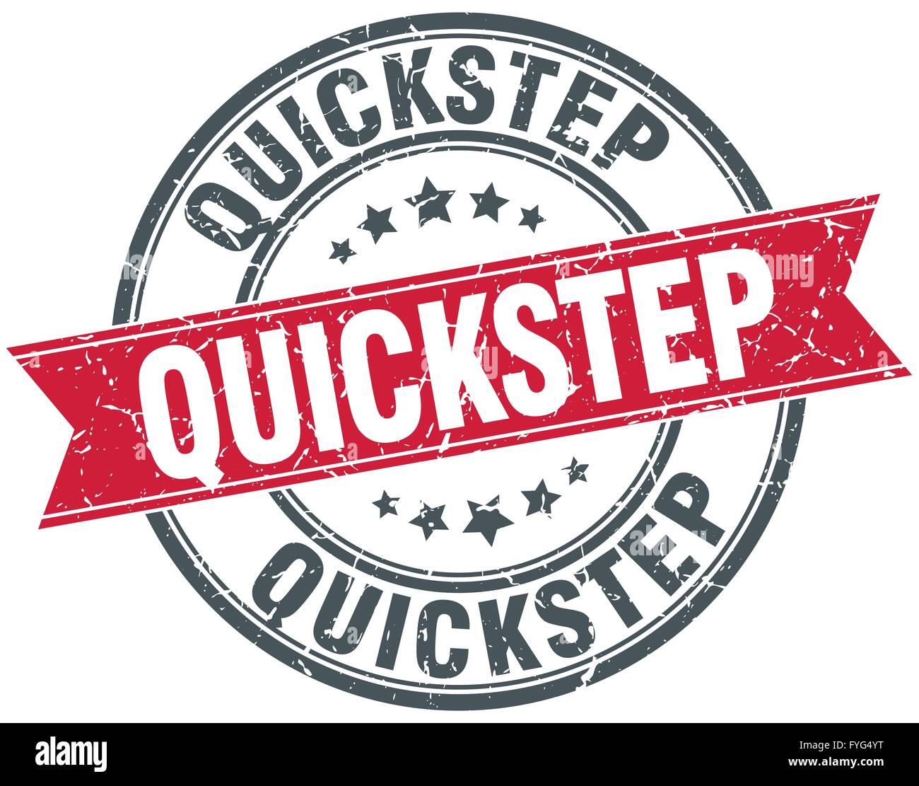 quickstep red round grunge vintage ribbon stamp Stock Vector Image ...