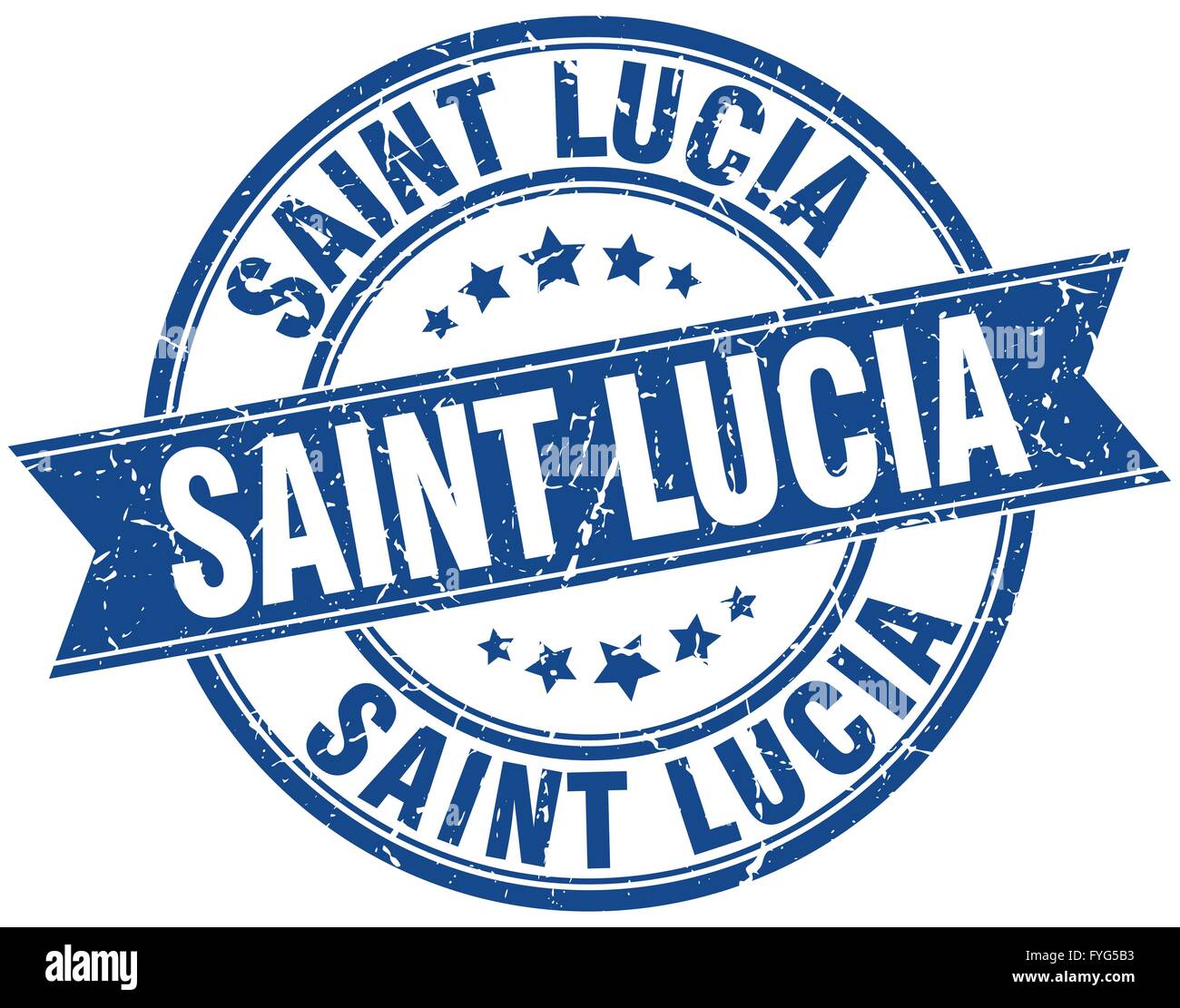 Saint Lucia blue round grunge vintage ribbon stamp Stock Vector Image ...