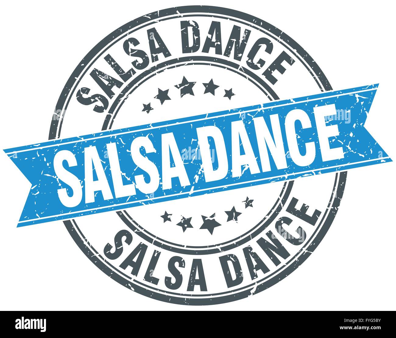 Salsa Ribbon salsa dance blue round grunge vintage ribbon stamp Stock Vector Image ...