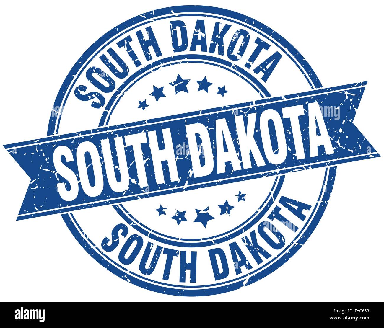 South Dakota blue round grunge vintage ribbon stamp Stock Vector Image ...