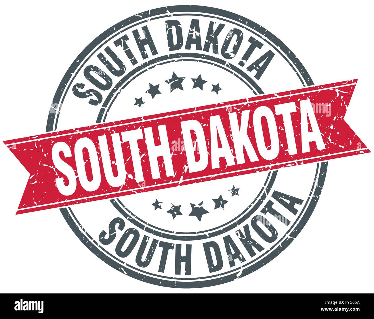 South Dakota red round grunge vintage ribbon stamp Stock Vector Image ...
