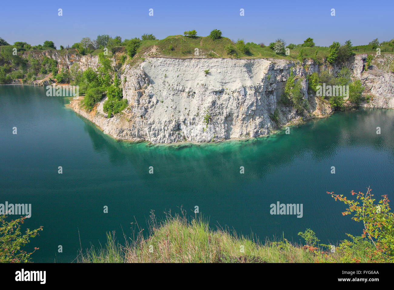 A Scenic View Of The Flooded Mine In Krakow Zakrzowek Lake Poland Stock Photo Alamy