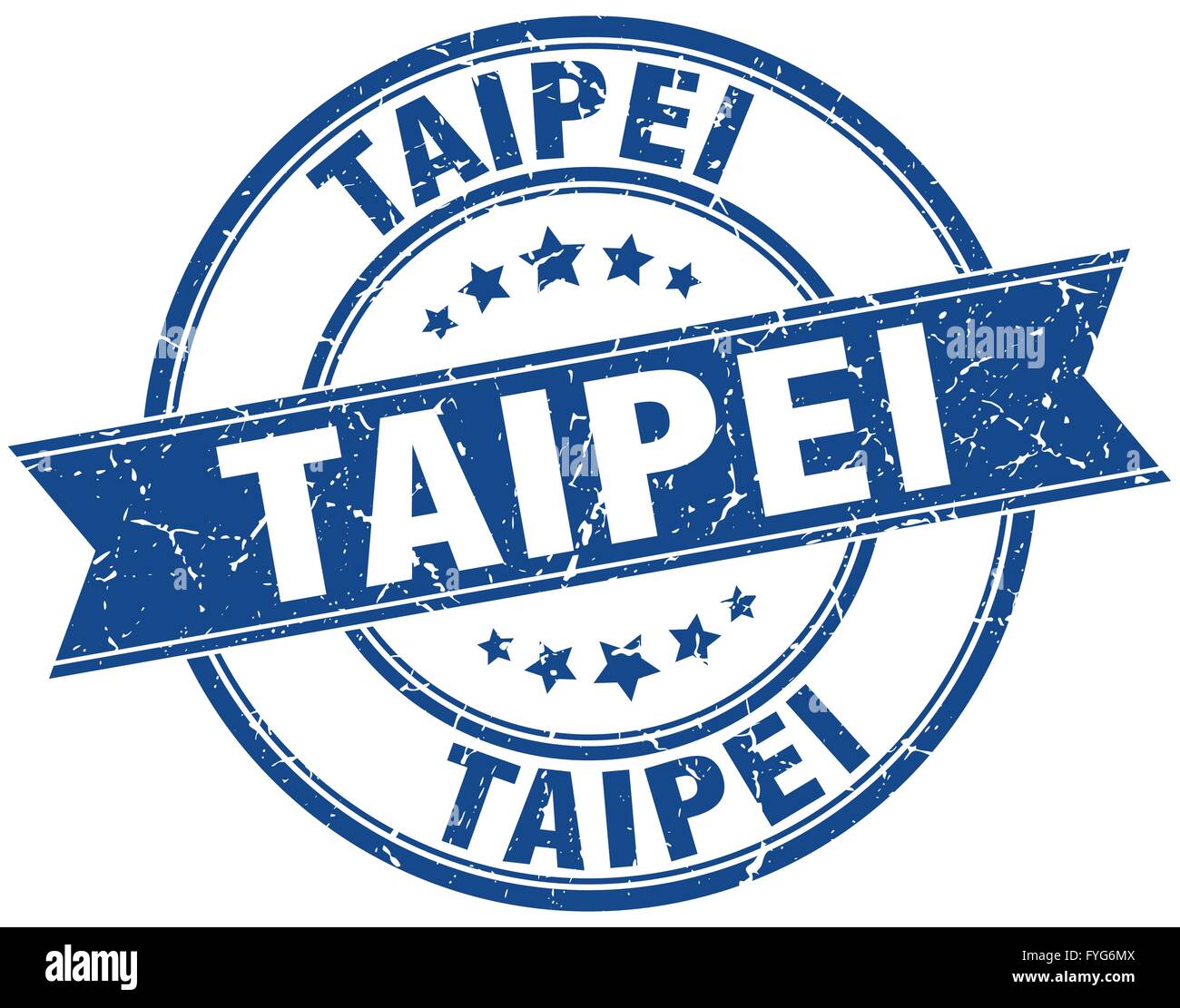 Taipei blue round grunge vintage ribbon stamp Stock Vector Image & Art ...