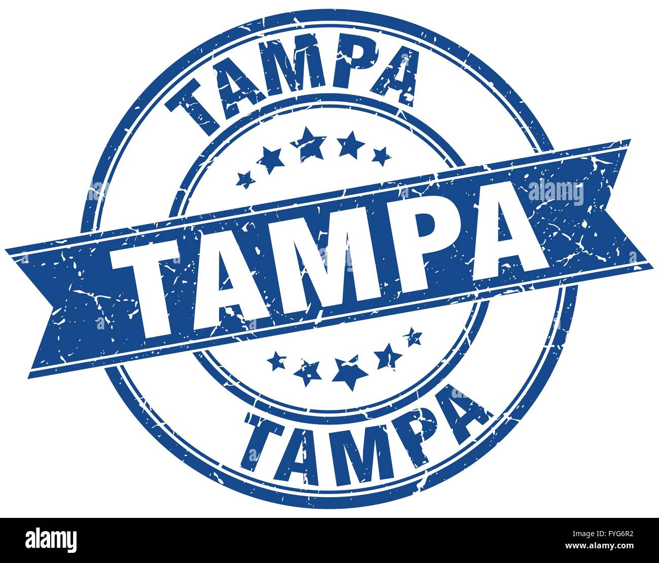 Tampa blue round grunge vintage ribbon stamp Stock Vector Image & Art ...