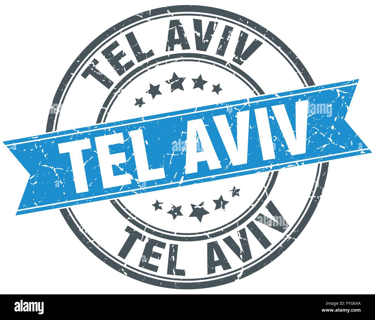 Tel Aviv blue round grunge vintage ribbon stamp Stock Vector Image ...