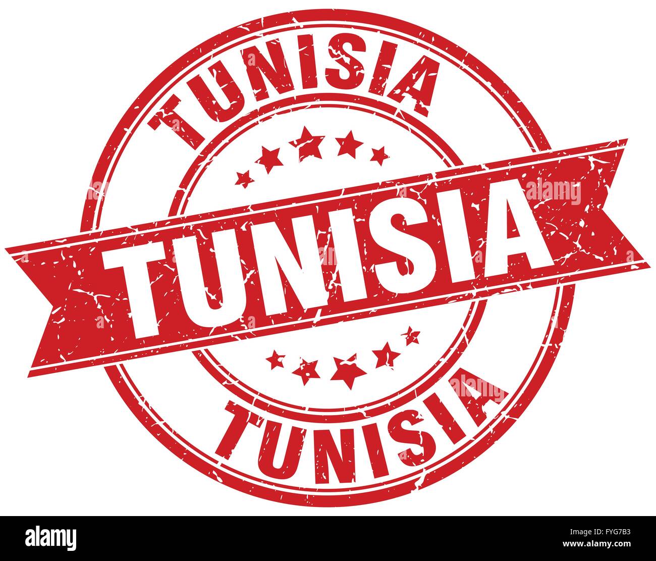 Tunisia red round grunge vintage ribbon stamp Stock Vector Image & Art ...