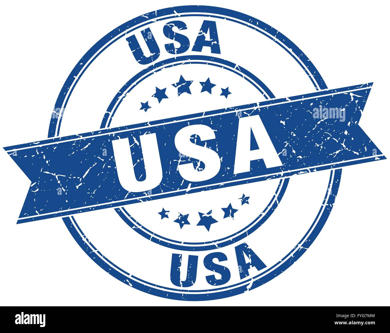 usa blue round grunge vintage ribbon stamp Stock Vector Image & Art - Alamy