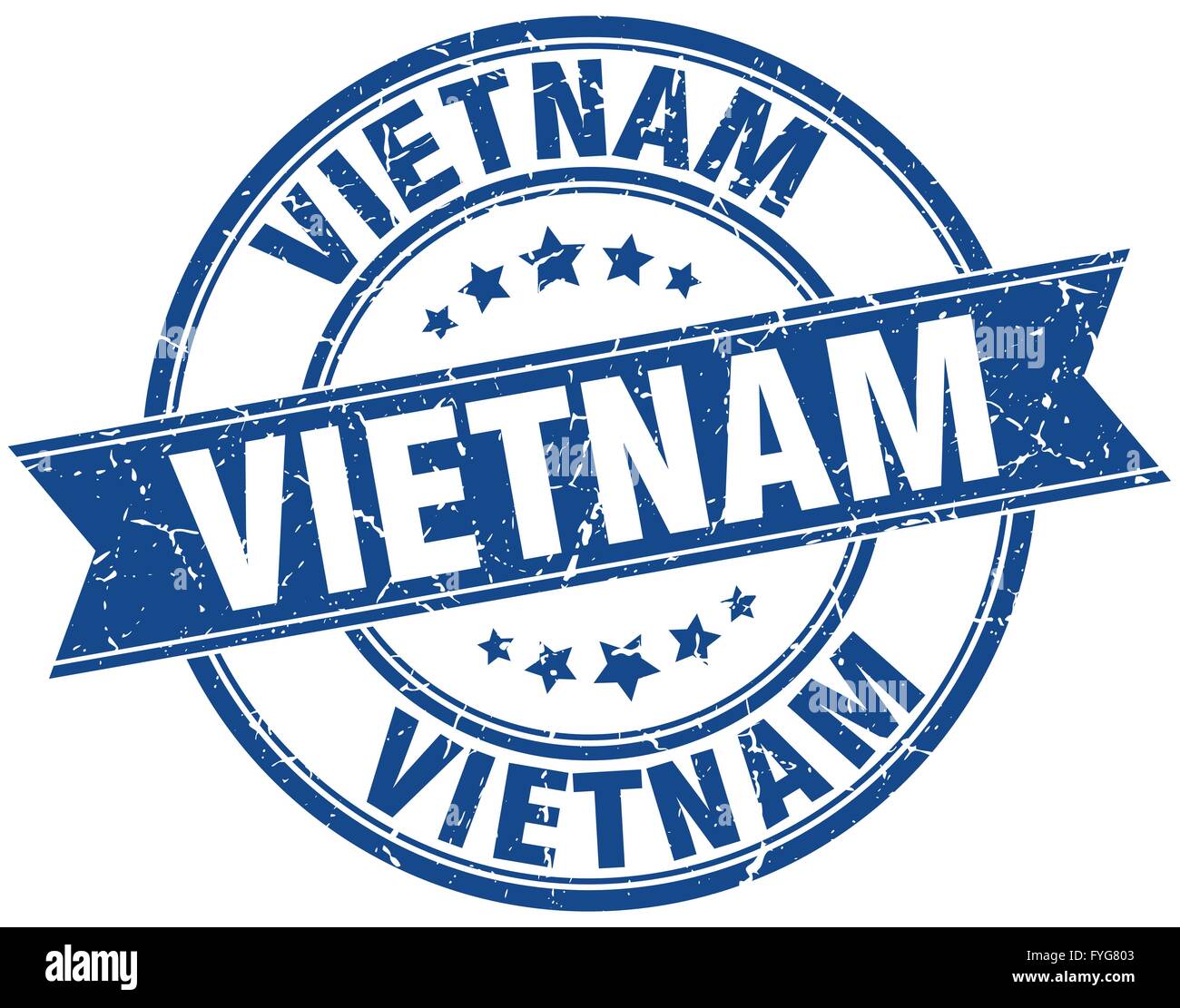 Vietnam blue round grunge vintage ribbon stamp Stock Vector Image & Art ...