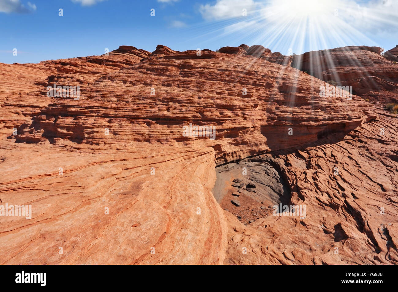 Walking around the Horseshoe Canyon in the U.S Stock Photo