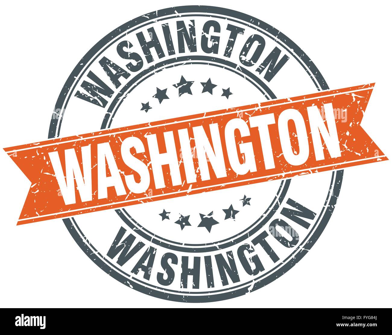 Washington red round grunge vintage ribbon stamp Stock Vector Image ...