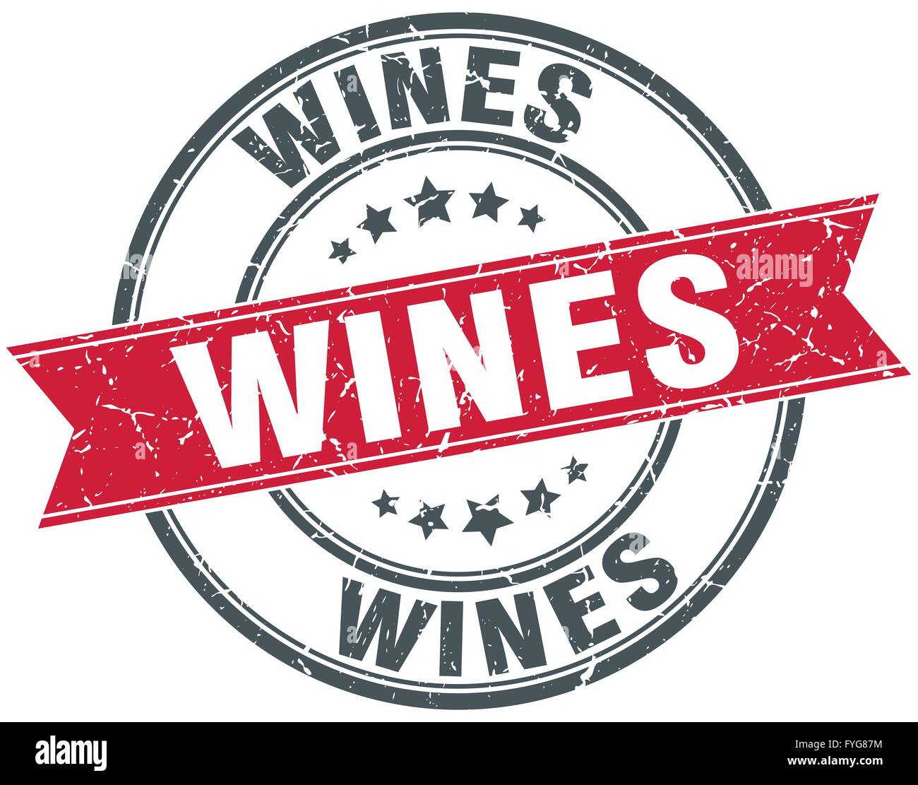 wines red round grunge vintage ribbon stamp Stock Vector Image & Art ...