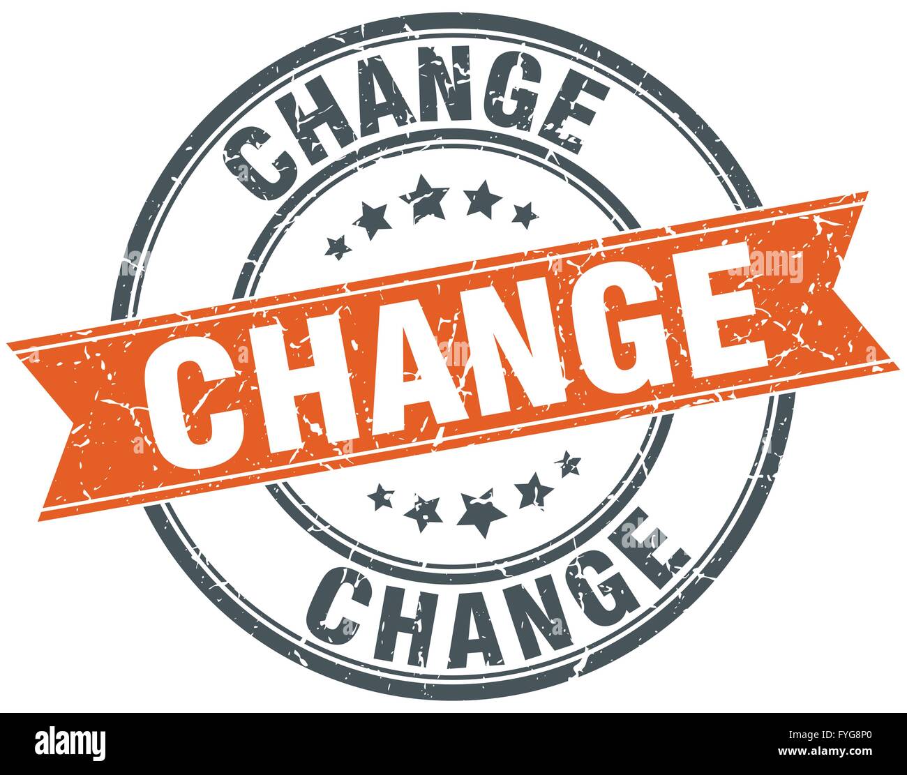 change round orange grungy vintage isolated stamp Stock Vector Image ...