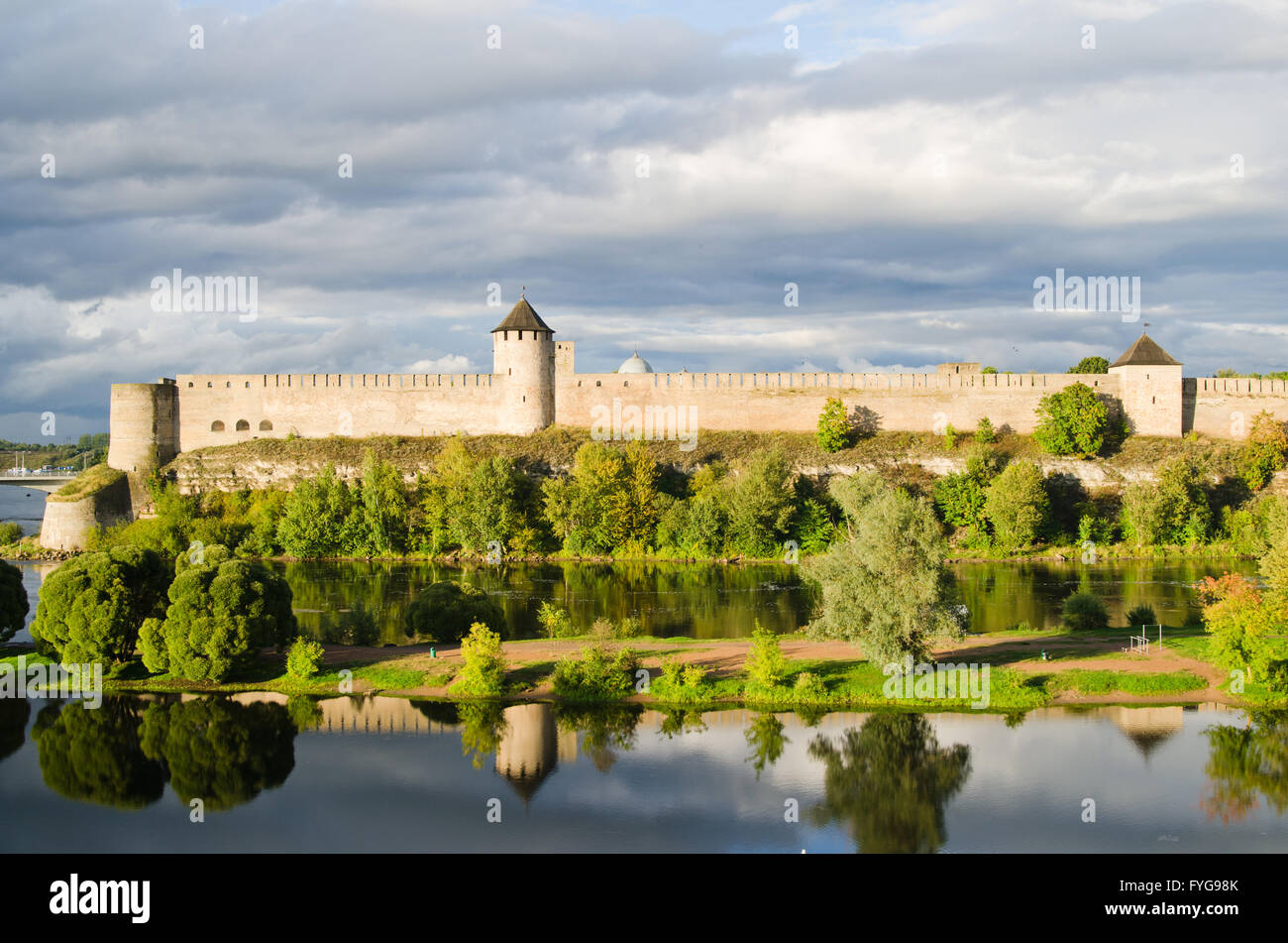 Fortress in Ivangorod, the western border of Russia Stock Photo