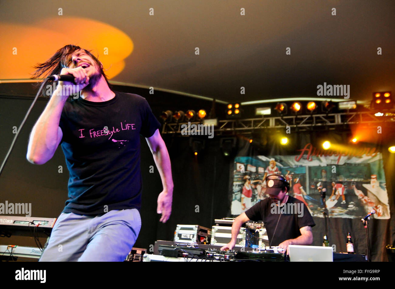 Eyedea & Abilities performing live at Stubb's in Austin, TX (shortly before Eyedea passed away). Stock Photo