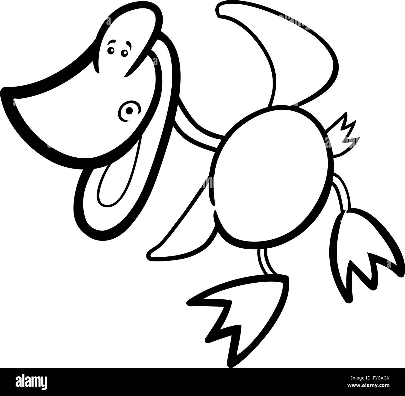 cartoon funny duck for coloring Stock Photo