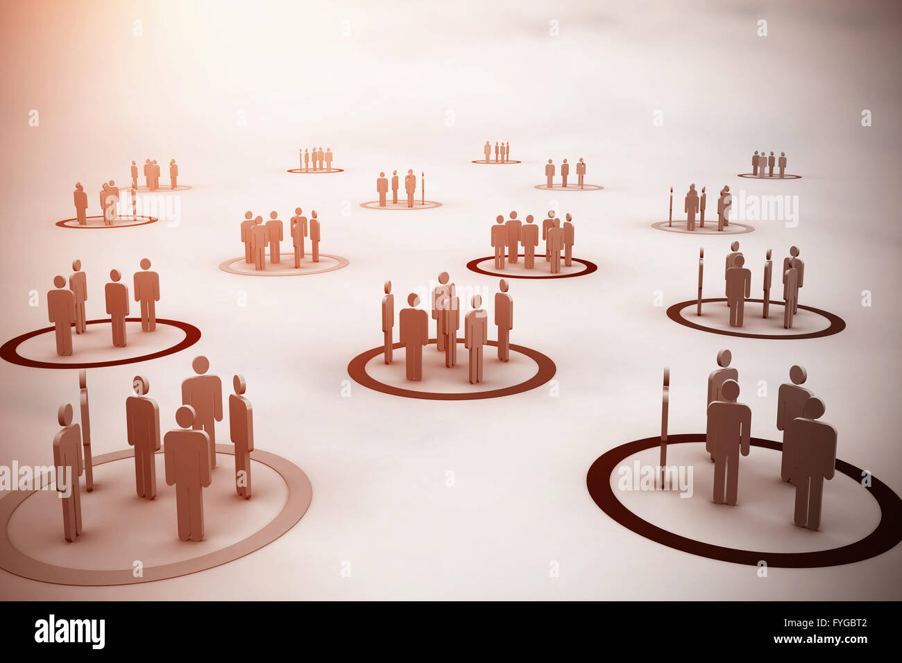 Composite image of human figures in circles Stock Photo Alamy