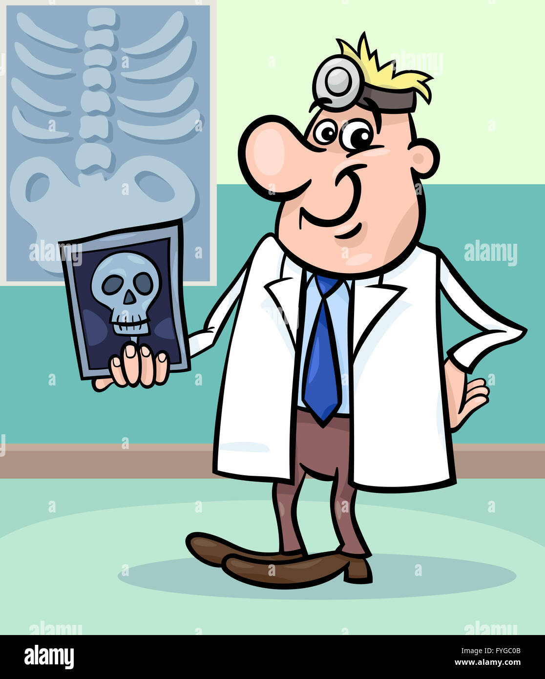 cartoon doctor illustration with xray Stock Photo - Alamy