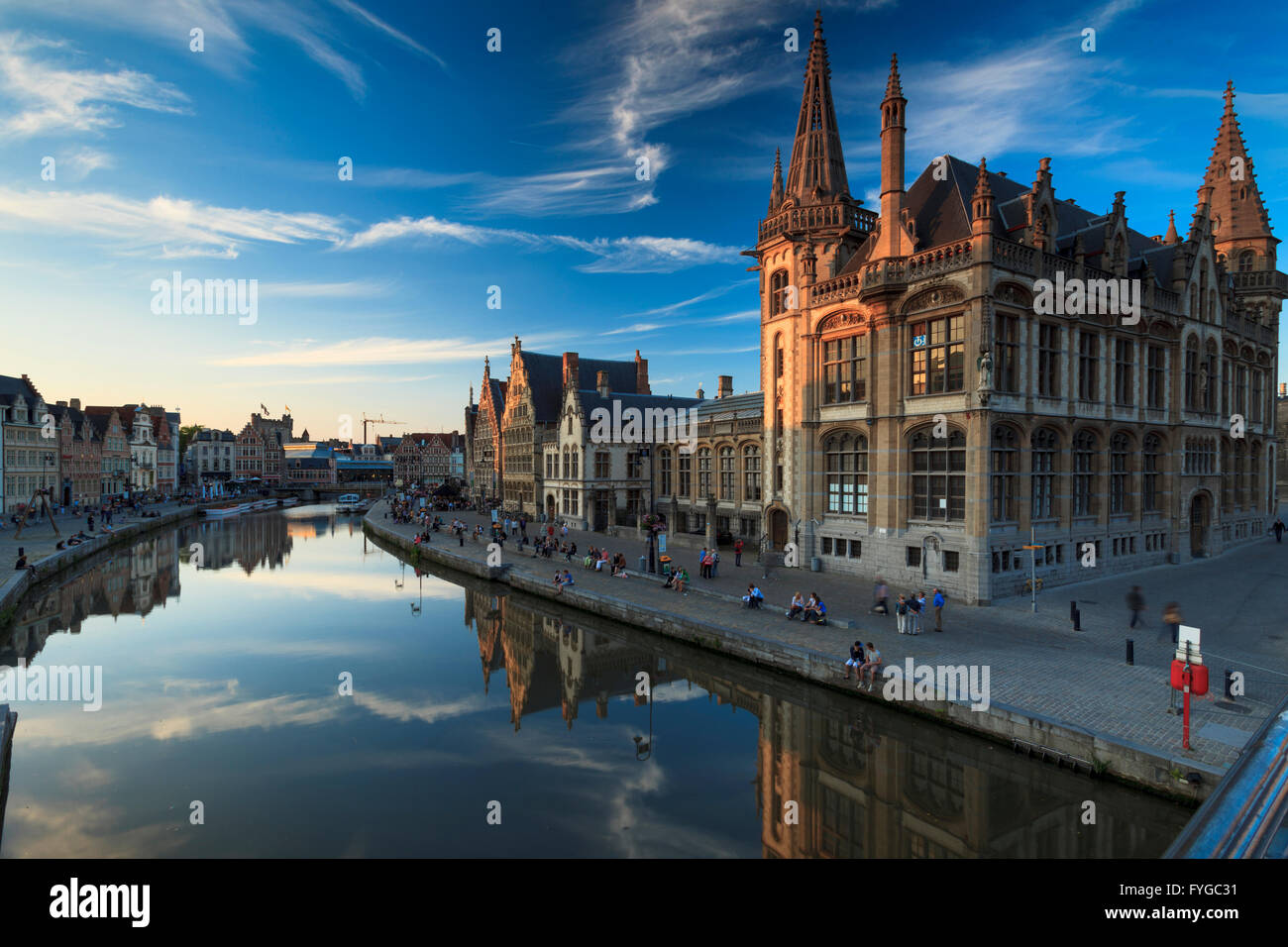 Gildenhuis vrije schippers on sunset, Gant, Belgium Stock Photo - Alamy