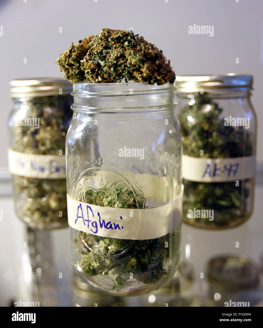 "Afghani", "Nice Guy", and "AK47" names to these different jars of