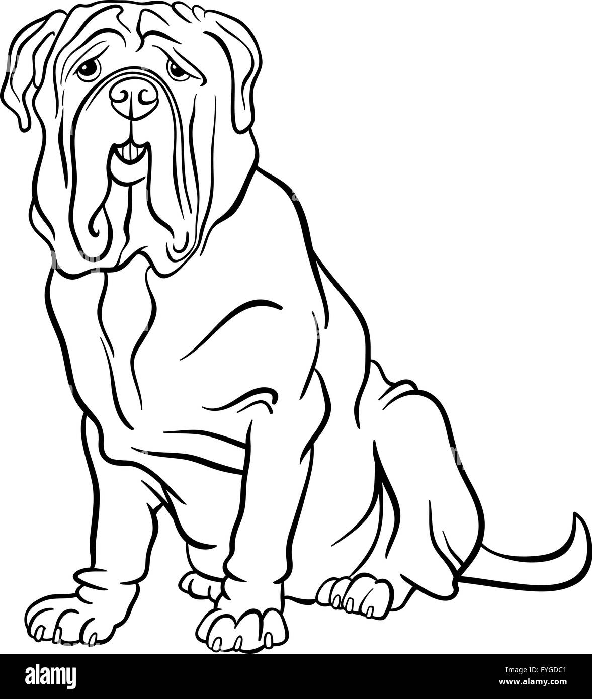 neapolitan mastiff dog cartoon for coloring Stock Photo