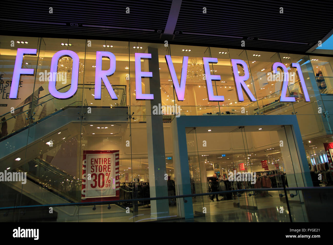 Forever 21 shop inside Westfield shopping centre, Stratford, London, England, UK Stock Photo Alamy