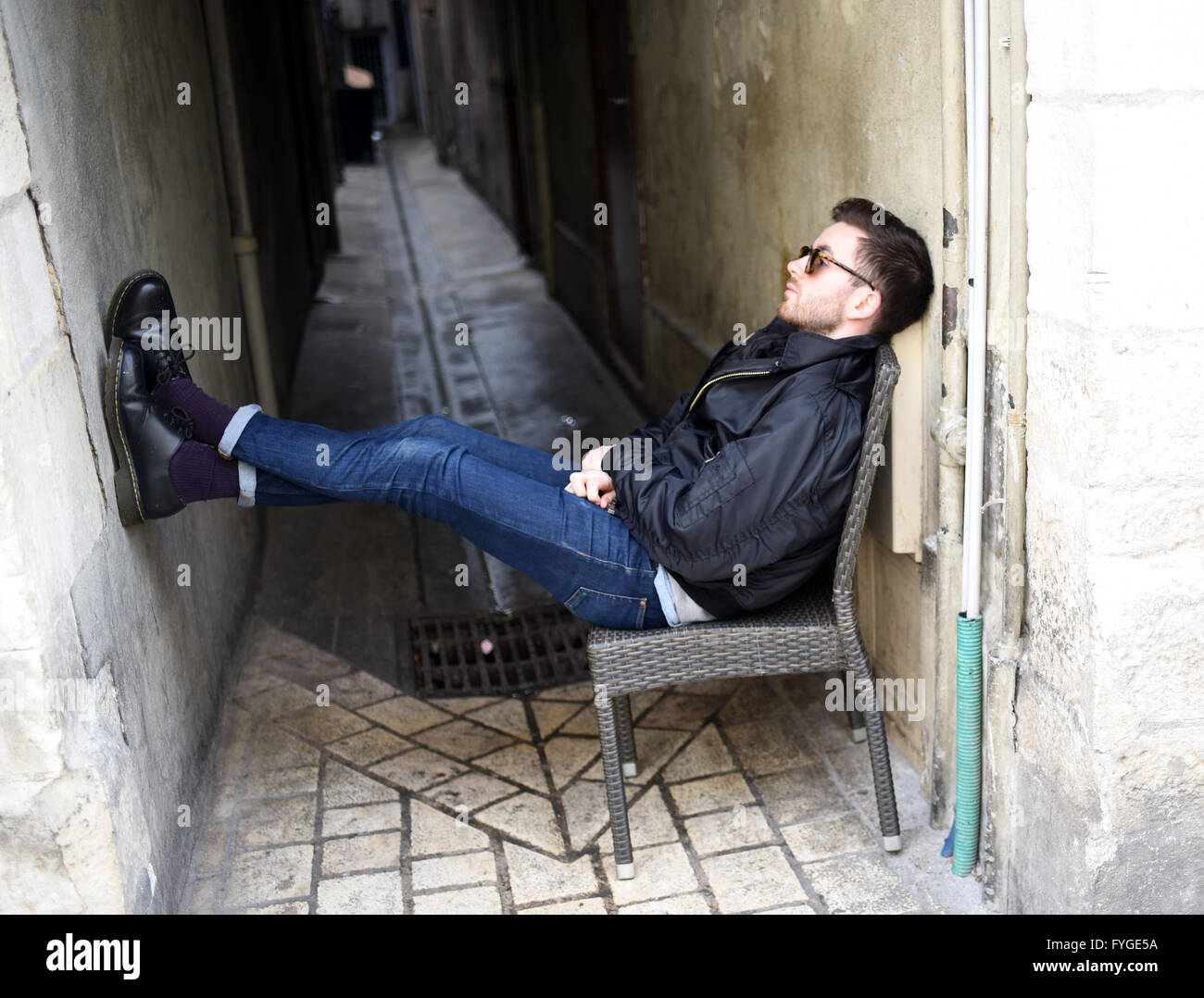 Young man in tight trousers Stock Photo - Alamy