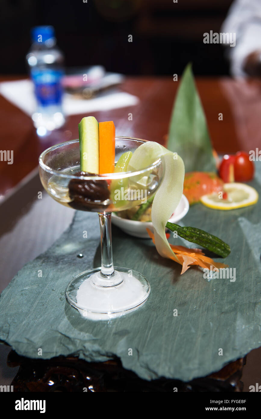 glass cup of food Stock Photo