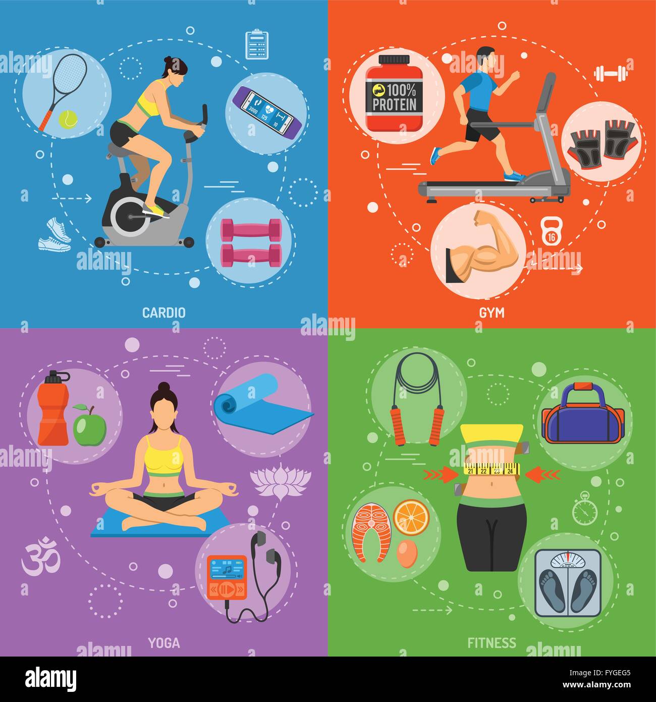 Fitness and Gym Banners Stock Vector