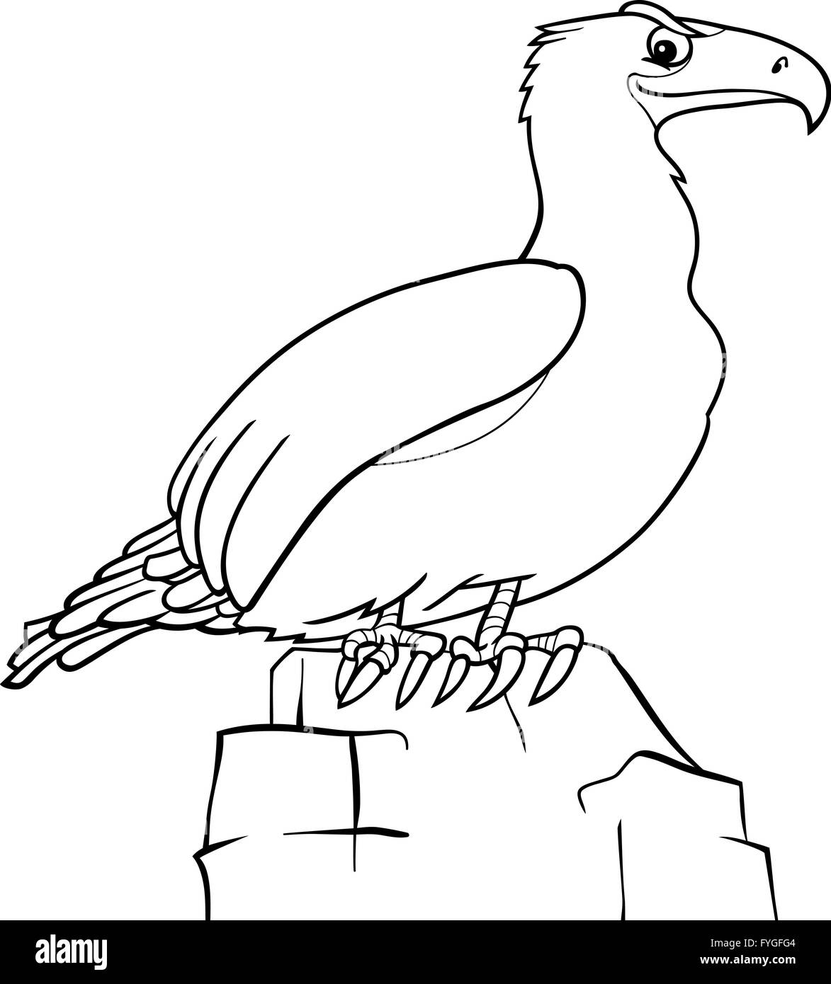cartoon eagle for coloring book Stock Photo