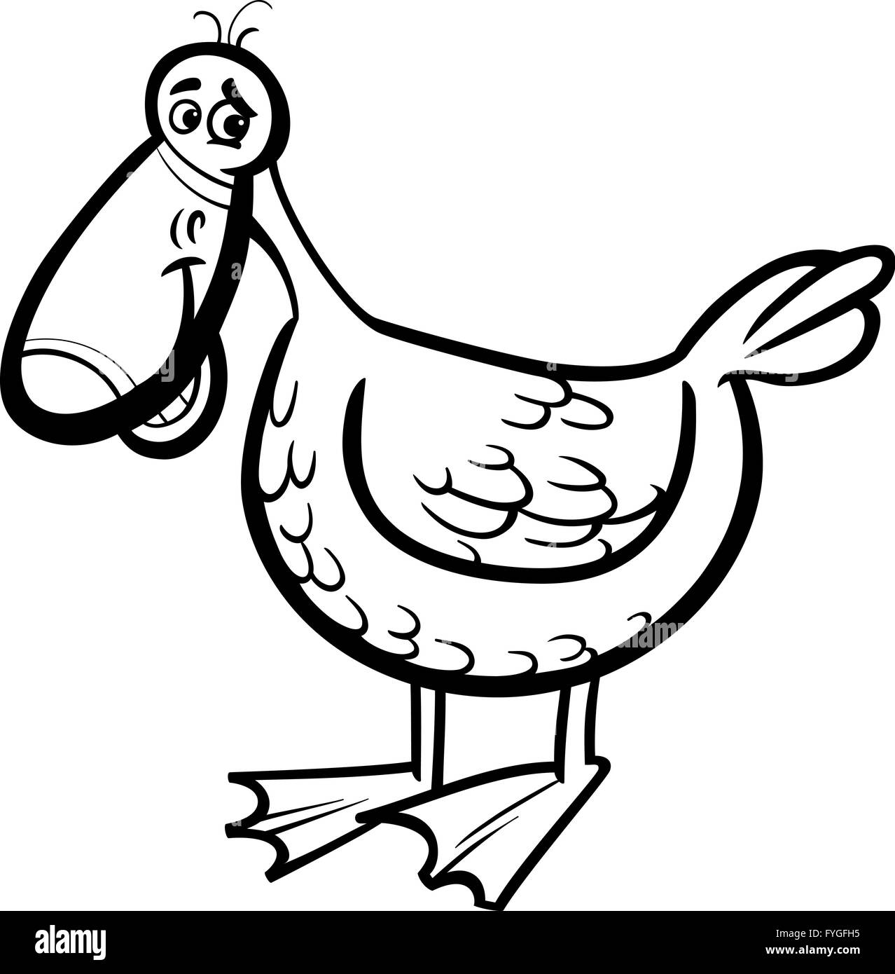 duck cartoon illustration for coloring Stock Photo