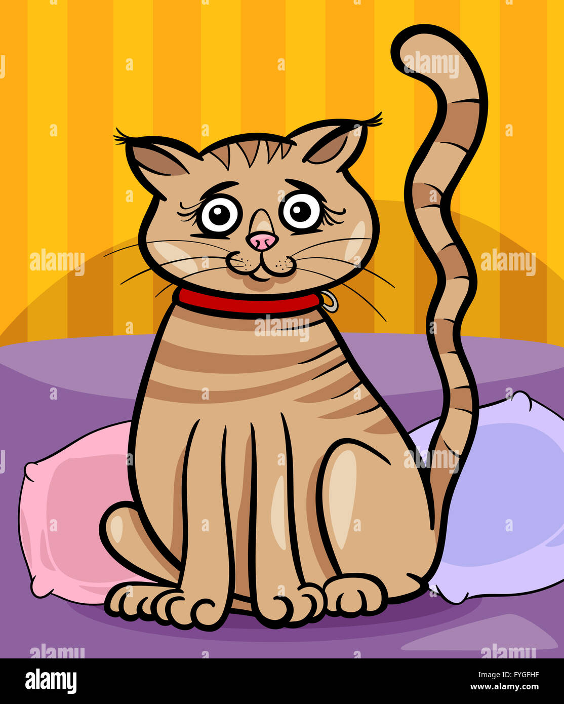 female cat cartoon illustration Stock Photo - Alamy