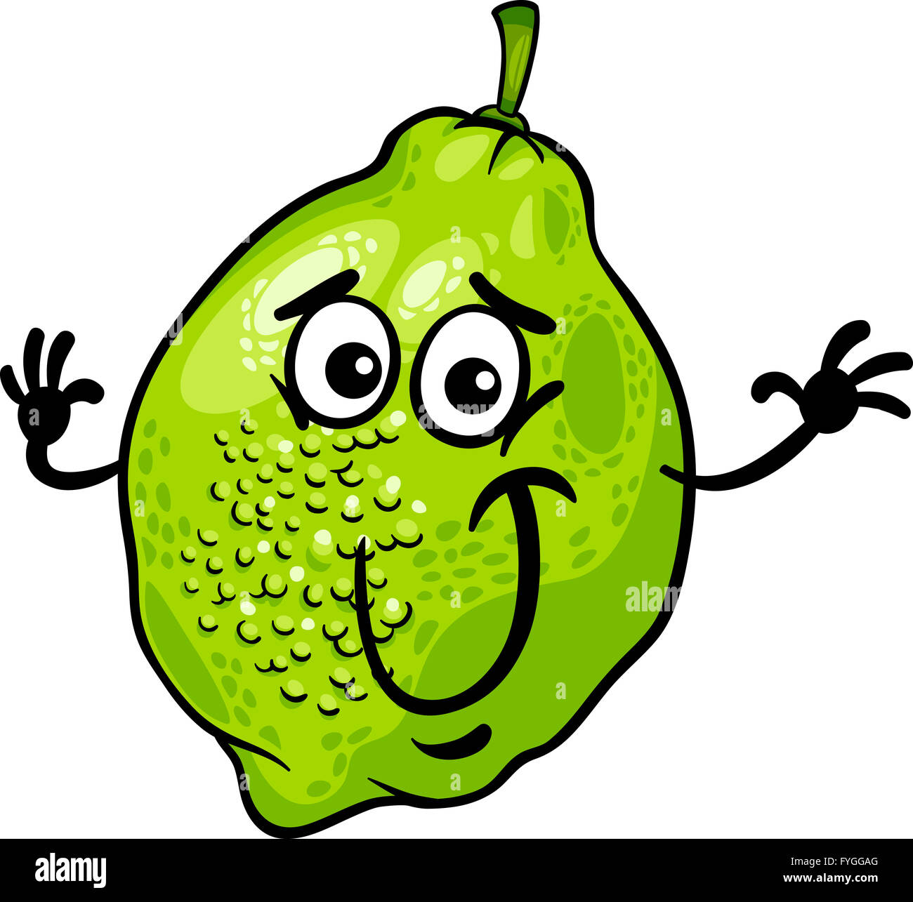 funny lime fruit cartoon illustration Stock Photo - Alamy