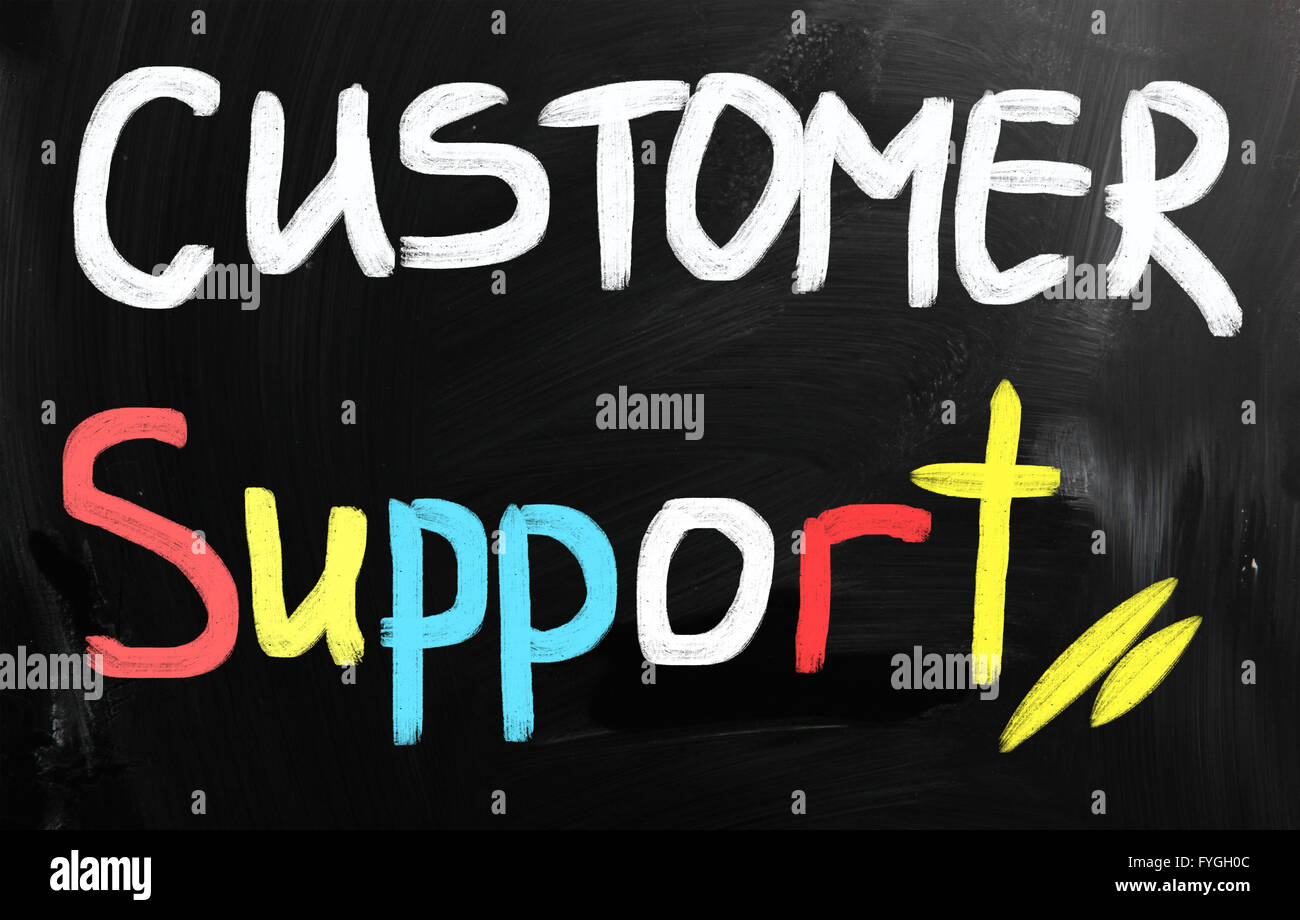 Customer support handwritten with white chalk on a blackboard Stock ...