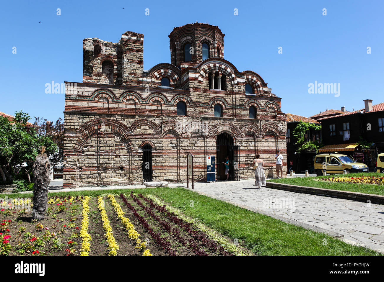 Nesebar, Bulgaria - 06/23/2013: People visit Old Town on June 23, 2013 day of Nessebar, Bulgaria. Nessebar in 1956 was declared Stock Photo