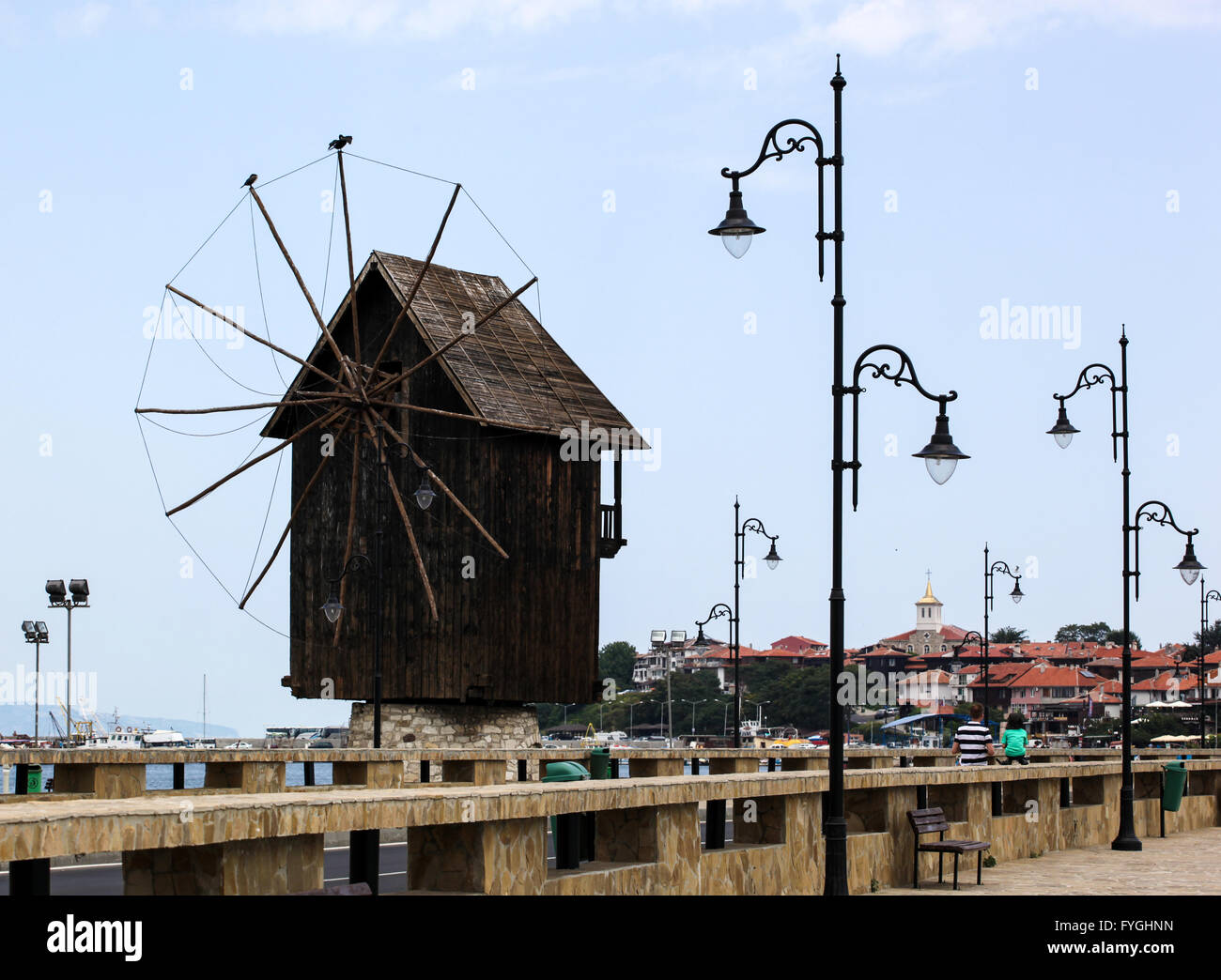 Nesebar, Bulgaria - 06/23/2013: People visit Old Town on June 23, 2013 day of Nessebar, Bulgaria. Nessebar in 1956 was declared Stock Photo