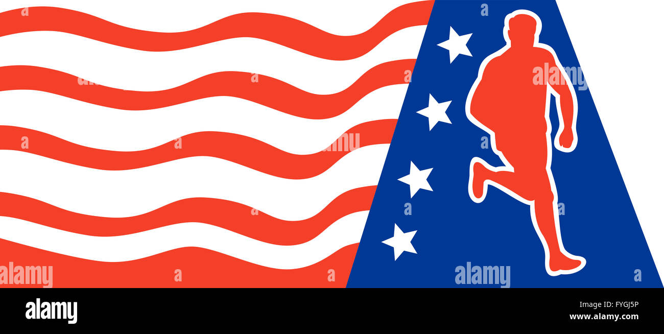 American Marathon runner stars stripes Stock Photo Alamy