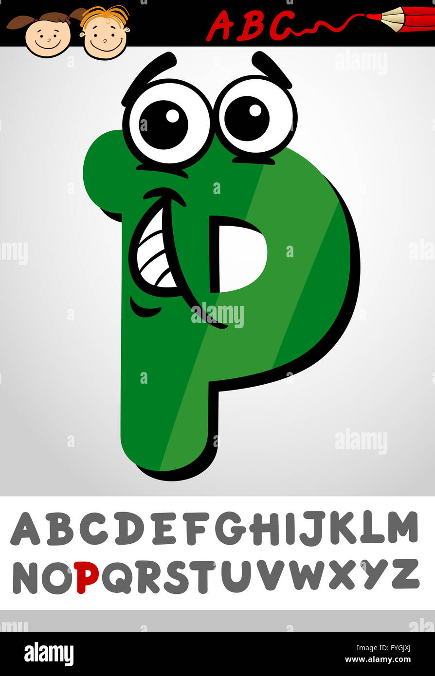 funny letter p cartoon illustration Stock Photo Alamy