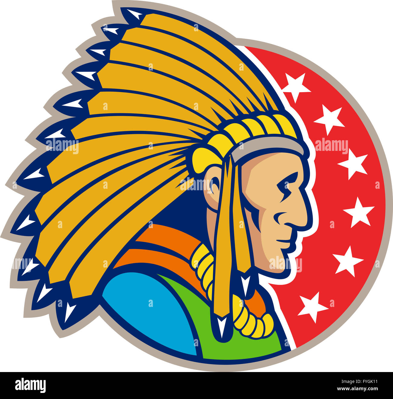 Native American Indian Headgear Side Stock Photo Alamy