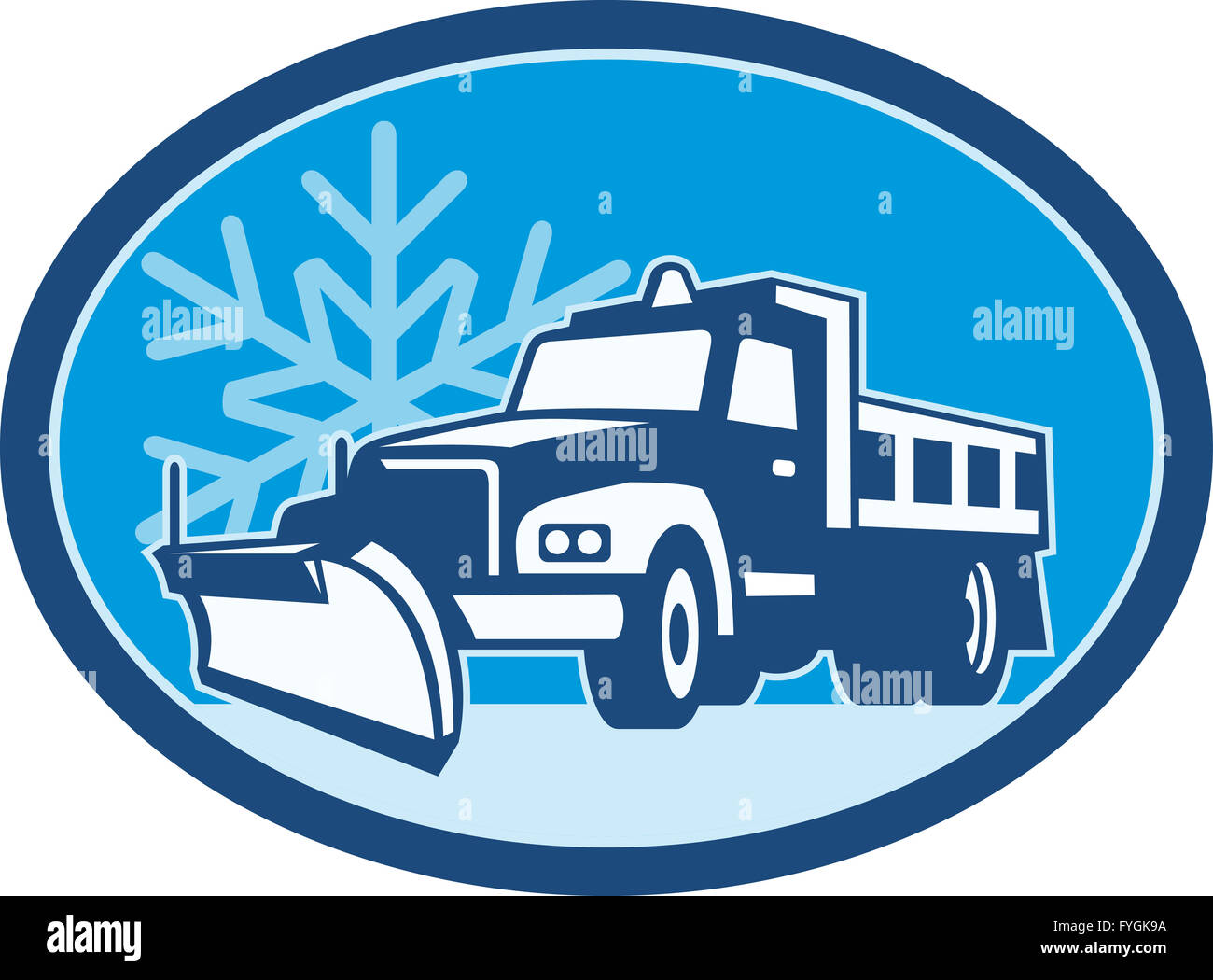 Snow Plow Truck Retro Stock Photo Alamy